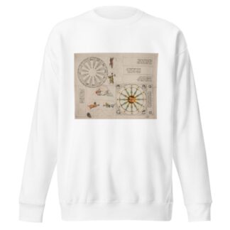 Illustrationstavle med almanak-cirkel og fem vers by Oluf Olufsen Bagge Sweatshirt