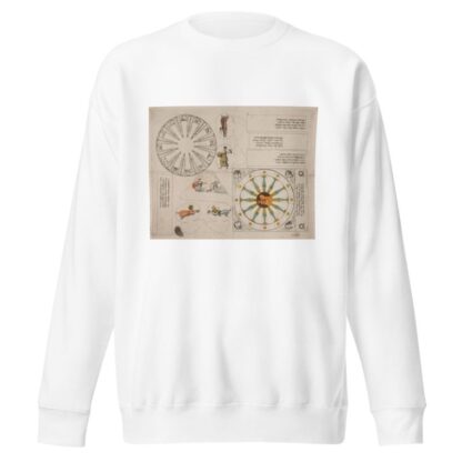 Illustrationstavle med almanak-cirkel og fem vers by Oluf Olufsen Bagge Sweatshirt