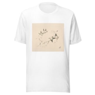 Oiseaux sur une branche d’arbre couverte de neige. by Félix Bracquemond T-Shirt
