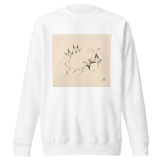 Oiseaux sur une branche d’arbre couverte de neige. by Félix Bracquemond Sweatshirt