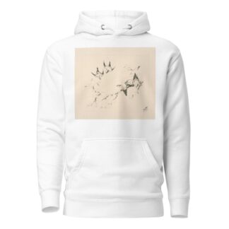 Oiseaux sur une branche d’arbre couverte de neige. by Félix Bracquemond Hoodie