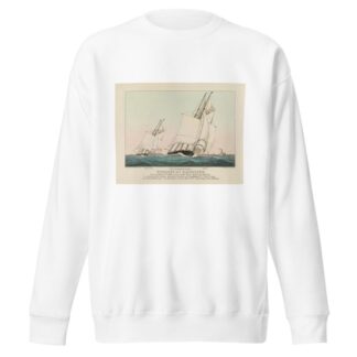 The celebrated Yachts Coronet and Dauntless by Currier & Ives. Sweatshirt