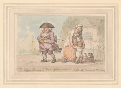 A citizen returning to town from seeing his child… by Thomas Rowlandson