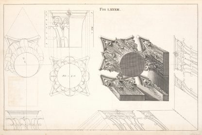 A Corinthian capital horizontally contracted in perspective. by Andrea Pozzo