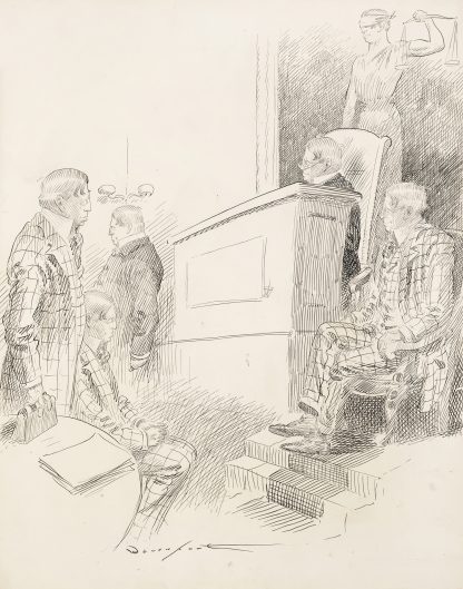 A courtroom scene. by Homer Davenport