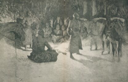 A halt in the wilderness by Frederic Remington