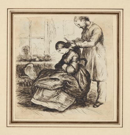 A head of hair for sale by John Everett Millais