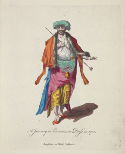 A Janisary in his common dress in 1700. Janissaire en habit ordinaire. by Charles Grignion