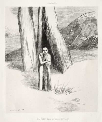 A Madman in a Dismal Landscape by Odilon Redon