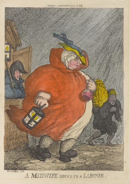 A midwife going to a labour by Thomas Rowlandson