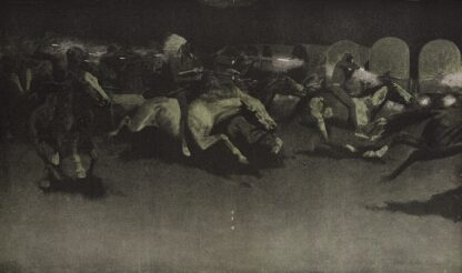 A night attack on a government wagon train by Frederic Remington