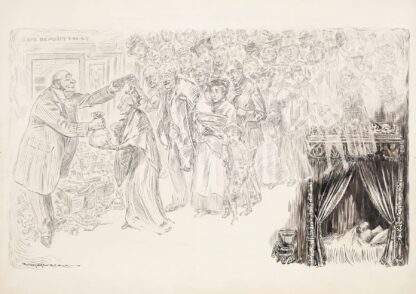 A rich man having a nightmare that he is freely giving his wealth away to women, children, the sick, and the elderly by William Henry Walker