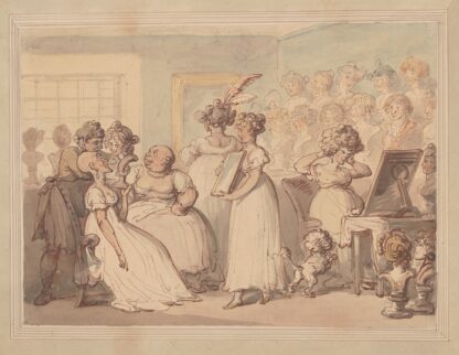 A wig shop by Thomas Rowlandson
