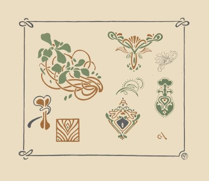 Abstract design based on leaves and organic shapes by George Auriol