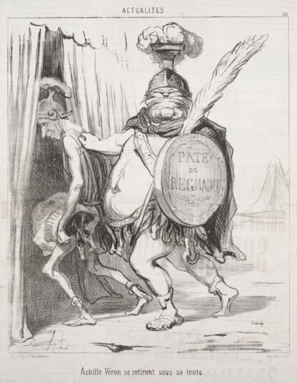 Achilles Véron withdrawing into his tent. by Honoré Daumier