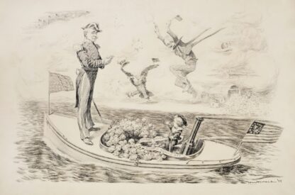 Admiral Dewey rides in a boat by William Henry Walker