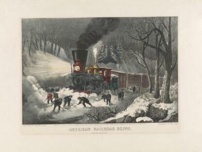 American railroad scene; snowbound by Currier & Ives.