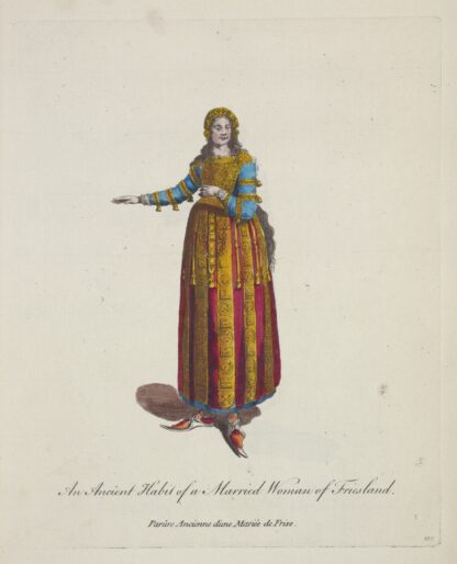 An ancient habit of a married woman of Friesland. Parûre ancienne d’une mariée de Frise. by Charles Grignion