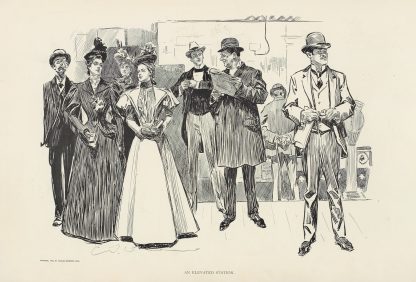 An elevated station by Charles Dana Gibson