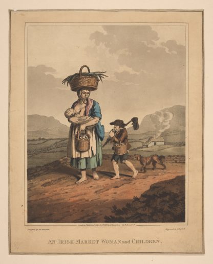 An Irish market woman and children by John Hassell