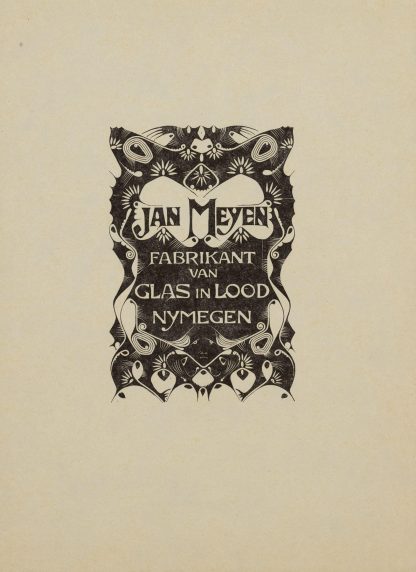 Annoncekaart voor Jan Meyen, fabrikant van glas in lood, Nijmegen by Karel de Bazel