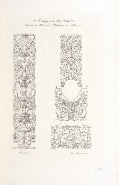 Arabesques du XVIe. siècle extraits d’un MS. de la bibliothèque de monsieur. by Nicolas Xavier Willemin