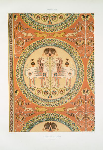 Arabesques; étoffe de tenture by Émile Prisse d'Avennes