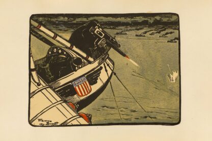Attaque d’un sous marin par hydravion. Golfe de Gascogne, 1918 by Maurice Busset