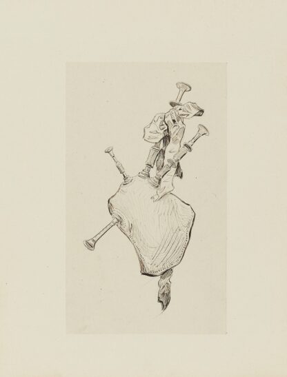 Bag-pipe – dessin pour le cul-de-lampe du chapitre 5 L’air de Bonny Dundee by Achille Granchi-Taylor