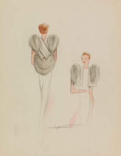 Boléro gris clair avec empiècement de fourrure by Jeannette