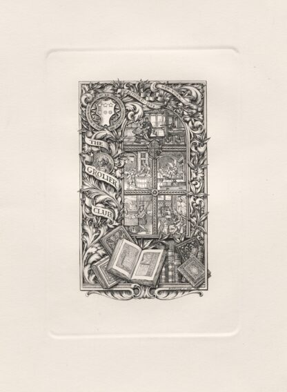 Bookplate for the Grolier Club by Edwin Davis French