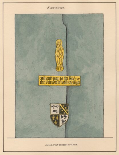 Brass Plate for John Skevington from Hornsey Church by Daniel Lysons