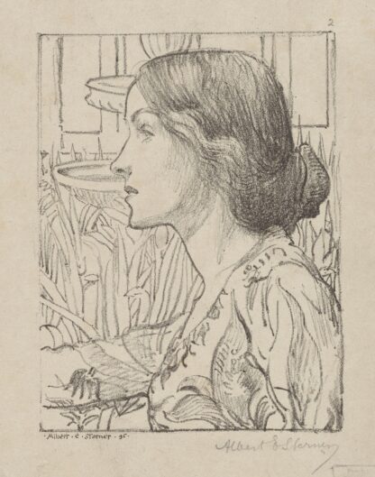 Bust portrait of young woman in profile by Albert Sterner