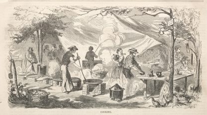 Camp Meeting Sketches; Cooking by Winslow Homer