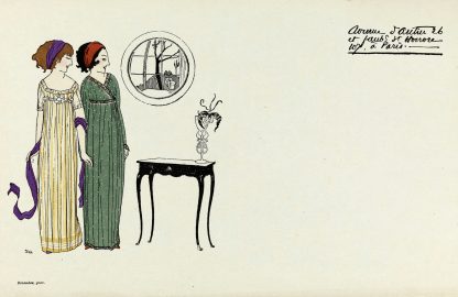 Carte publicitaire illustrée de la maison Poiret by Paul Iribe