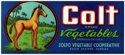 Colt Brand Vegetables Label by Anonymous