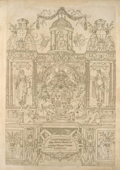 Compendiosa totius anatomie delineatio, ære exarata – Title page by Thomas Geminus