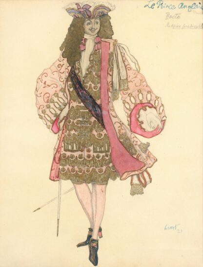 Costume Design For Act Ii Of Le Prince Anglais by Léon Bakst