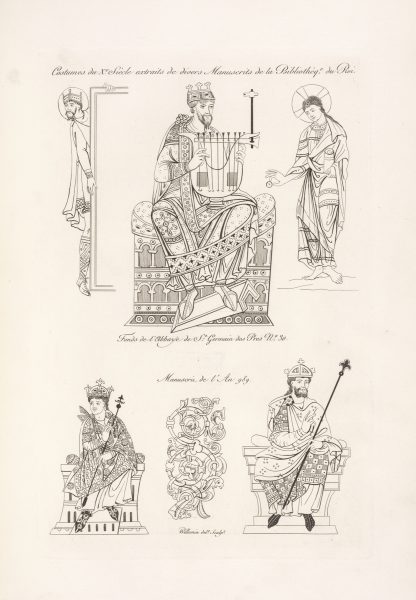 Costumes du Xe. siècle extraits de divers manuscrits de la bibliothèque du roi. by Nicolas Xavier Willemin