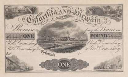 Cyfarthfa and Hirwaun Iron Works one pound note by Perkins & Heath