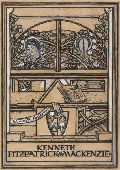 Design for a bookplate for Kenneth Fitzpatrick Mackenzie by Paul Nash
