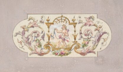 Design for a ceiling with a putto set in a border by Jules-Edmond-Charles Lachaise
