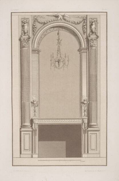 Design for a mantelpiece and arched wall niche by André-Charles Boulle