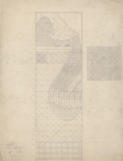 Design for Peacock Panel and a Tile by Herbert Crowley