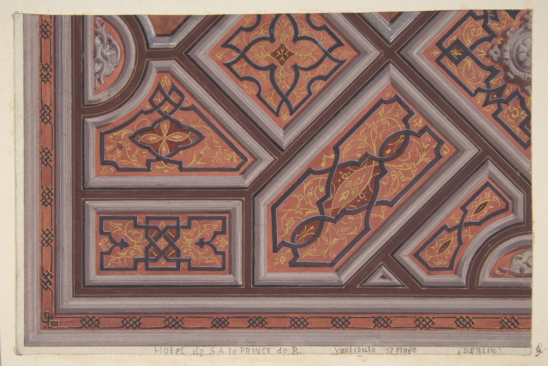 Design for the Decoration of the Ceiling in the Vestibule by Jules-Edmond-Charles Lachaise