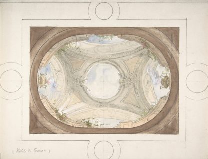 Design for Trompe L’Oeil Ceiling for Dining Room, Hôtel de Trévise by Jules-Edmond-Charles Lachaise