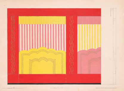 Design for unidentified restaurant, possibly Dunhall’s Restaurant, New York, NY.] [Wall treatment, sketch 2 by Winold Reiss