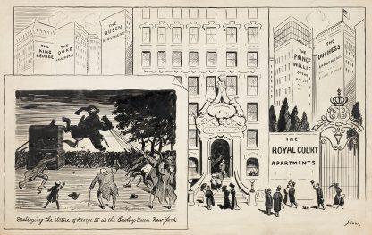 Destroying the Statue of George II at the Bowling Green New York by Art Young