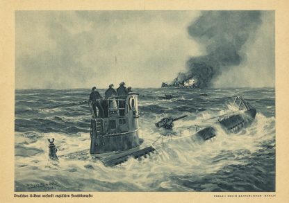 Deutsches U-boot versenkt englischen frachtdampfer by Adolf Bock