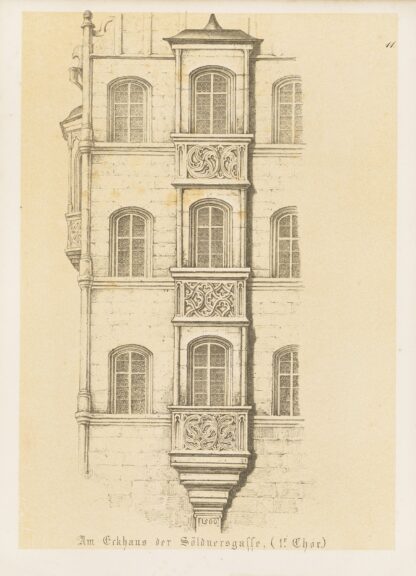 Die interessantesten Chörlein an Nürnberg’s mittelalterlichen Gebäuden Pl.11 by Friedrich Mayer